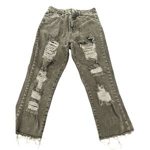 Mossimo Black distressed jeans. So fun w black boots and a fall shirt